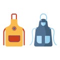 Colorful aprons for kitchen, home and office cleaning Royalty Free Stock Photo