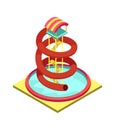 Aqua park water tube isometric 3D element