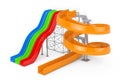 Colorful Aquapark Water Slides. 3d Rendering