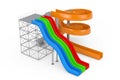 Colorful Aquapark Water Slides. 3d Rendering