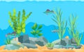 Colorful Cartoon Aquarium Fishes Set Promo Poster