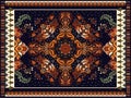 Colorful arabian vector design for rug, towel, carpet, fabric, cover. Bright floral stylized decorative motifs