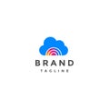 Colorful Arches In Blue Clouds Logo Design Royalty Free Stock Photo