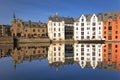 Colorful architecture of Alesund reflected in the water, Norway Royalty Free Stock Photo