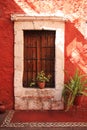 Colorful architecture details, Cuzco, Peru. Royalty Free Stock Photo