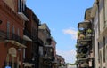 Colorful architecture in the French Quarter in New Orleans, Louisiana. Royalty Free Stock Photo