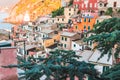 Famous view of the Vernazza old town Italy Cinque terre in the early morning sunrise view, colorful traditional building houses an Royalty Free Stock Photo