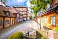 Colorful architecture of Stockholm old city center upper town, Saint Katarina Parish church Royalty Free Stock Photo