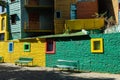 Colorful area in La Boca neighborhoods in Buenos Aires. Street i