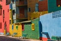 Colorful area in La Boca neighborhoods in Buenos Aires. Street i