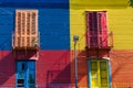 Colorful area in La Boca neighborhoods in Buenos Aires. Street i