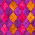 Colorful argyle seamless plaid pattern. Watercolor hand drawn texture background