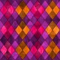 Colorful argyle seamless plaid pattern. Watercolor hand drawn texture background Royalty Free Stock Photo