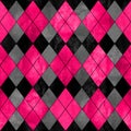 Colorful argyle seamless plaid pattern. Watercolor hand drawn texture background