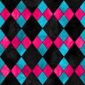 Colorful argyle seamless plaid pattern. Watercolor hand drawn texture background