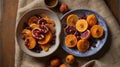 Delicious Citrus and Pomegranate Fruit Salad in Rustic Bowls Royalty Free Stock Photo