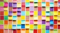 Colorful arrangement of sticky notes in a rainbow pattern Royalty Free Stock Photo