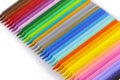 Colorful arrangement of wax pencil crayons