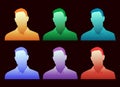 A colorful array of choices for a generic avatar