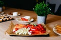 Fresh Vegetable Platter on Dining Table Royalty Free Stock Photo