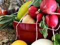 various vegetables are sitting together on a table for display in a store Royalty Free Stock Photo