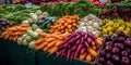 A colorful array of fresh vegetables at a farmers market created with generative AI Royalty Free Stock Photo