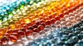 Colorful Array of Glass Marbles in Gradient Pattern with Vibrant Light Reflections Royalty Free Stock Photo