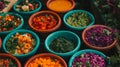 A colorful array of indian chutneys and pickles for culinary delights and exotic flavors Royalty Free Stock Photo