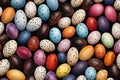 Colorful Array of Speckled Easter Eggs in Seamless Pattern - Generative AI