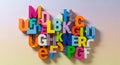 A colorful array of three-dimensional alphabet Royalty Free Stock Photo