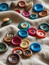 A Colorful Array of Vintage Buttons Awaits Creative Sewing Projects Royalty Free Stock Photo