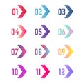 Colorful arrow bullet points collection