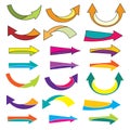 Colorful arrow icons set on a white background Royalty Free Stock Photo