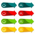 Colorful arrow icon set with smiley, web infograp
