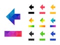 Colorful Arrow Left Pointer Set Royalty Free Stock Photo