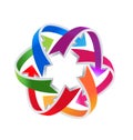 Colorful arrow recycle business logo