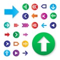 Colorful arrow sign icon set. Royalty Free Stock Photo