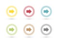 Colorful arrows in dotted circle icon set