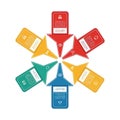 Colorful Arrows Infographic with Icons and Text Blocks Royalty Free Stock Photo