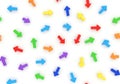 Colorful arrows pointing in various directions isolated on white background Royalty Free Stock Photo