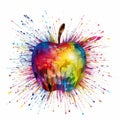 Colorful Art Apple: A Blend Of Realism And Fantasy