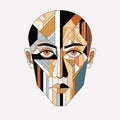 Parallel Vector Renaissance: Geometric Human Face Illustration