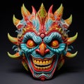 Colorful Demon Mask: A Grotesque And Macabre Point-neuf Mascarons Inspired Art