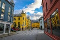 Colorful art nouveau buildings in downtown Alesund Norway Royalty Free Stock Photo