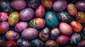 Colorful and artfully painted easters background. Concept of happy easter day