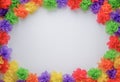 Colorful artificial flower made from mulberry paper Royalty Free Stock Photo