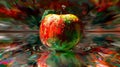 Colorful, Artistic Apple Droplets on a Psychedelic Spectrum Light Fresh Fruit Delight Image, Royalty Free Stock Photo