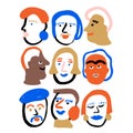 Colorful artistic people illustration icon set graphic resource