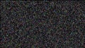 Colorful ASCII character virus-like digital screen distortion