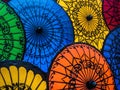 Colorful Asian Umbrellas at Traditional Burmese Street Market Royalty Free Stock Photo